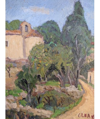 Louis-François CABANES (1867-1947) église dans un paysage vers 1920 offre 