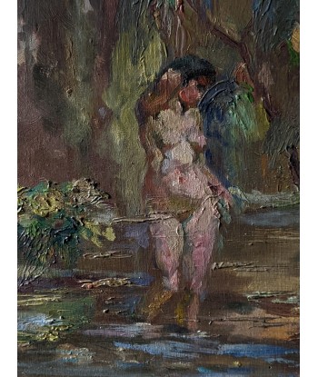 Leopold Lecomte (1890-1963) baigneuse nue sous bois circa 1920 le concept de la Pate a emporter 