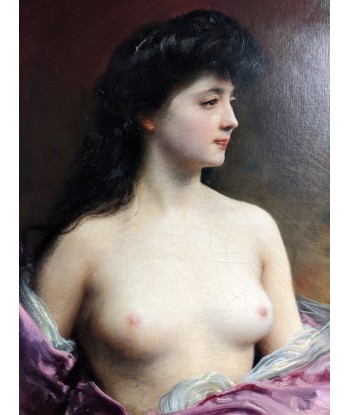 Joseph WENCKER (1848-1919) nu drapé mauve circa 1890 Le MVP de beaucoup