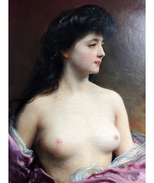 Joseph WENCKER (1848-1919) nu drapé mauve circa 1890 Le MVP de beaucoup