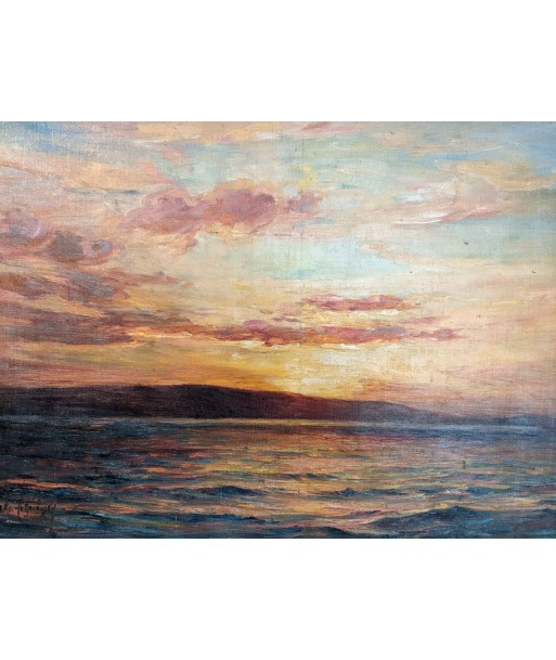 Georges Ricard-Cordingley (1873-1939) coucher de soleil mer Méditerranée circa 1900 du meilleur 