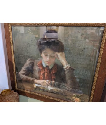 Femme à la lecture circa 1890 Pastel Comment ça marche