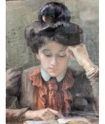 Femme à la lecture circa 1890 Pastel Comment ça marche