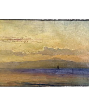 Georges Ricard-Cordingley (1873-1939) coucher de soleil sur la mer circa 1900 Véritable concentré