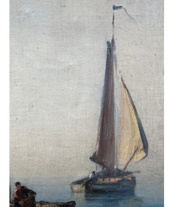 Georges Ricard-Cordingley (1873-1939) Pêcheurs à quai avec bateaux circa 1920 Comment ça marche