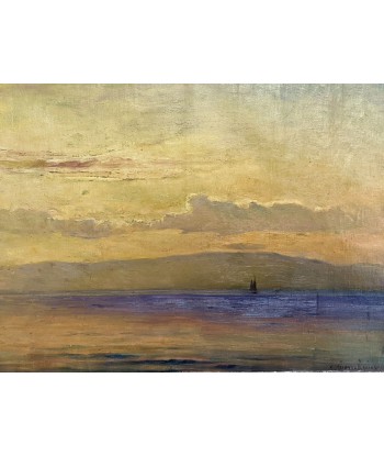 Georges Ricard-Cordingley (1873-1939) coucher de soleil sur la mer circa 1900 Véritable concentré