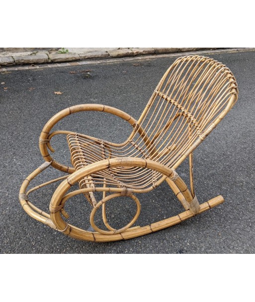 Rocking-chair en rotin vers 1960 par Rohe Noorwolde en ligne des produits 