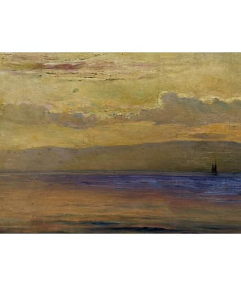 Georges Ricard-Cordingley (1873-1939) coucher de soleil sur la mer circa 1900 Véritable concentré