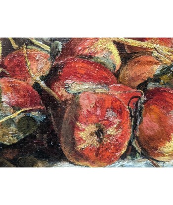 Blanche DUHENNOY (XXe) Nature morte aux pommes et à la cruche circa 1920 Véritable concentré