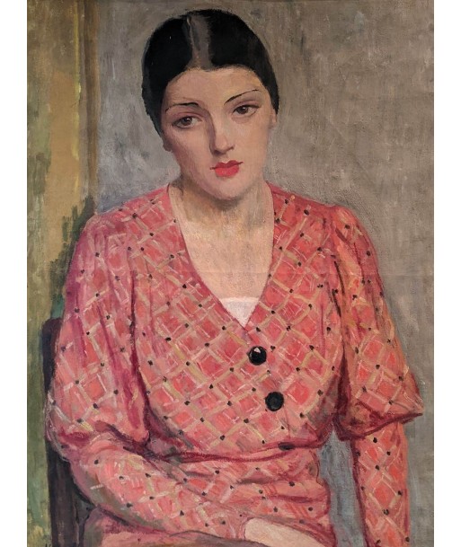 Willem Van HASSELT (1882-1963) portrait femme robe rouge circa 1925 En savoir plus