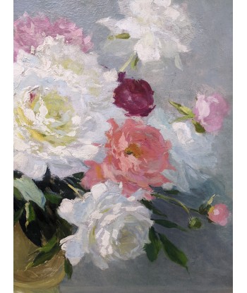 Pierre Laurent BAESCHLIN (1886-1973) Bouquet de pivoines dans un vase circa 1930/50 pour bénéficier 