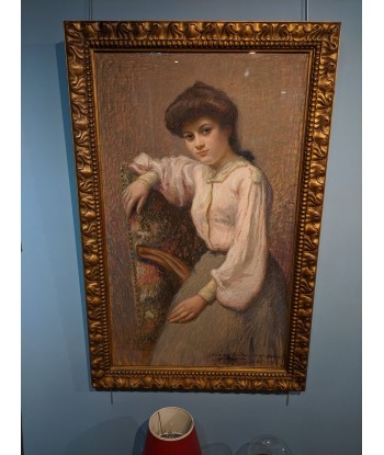 Marie Louise BRESLAU (1856-1927) portrait d’une jeune femme assise 1905 à prix réduit toute l'année