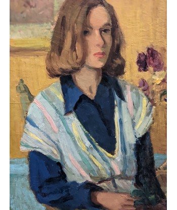 Gisèle FERRANDIER (1909-?) portrait jeune femme assise circa 1930 les ctes