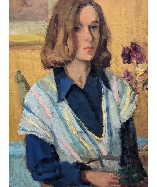 Gisèle FERRANDIER (1909-?) portrait jeune femme assise circa 1930 les ctes