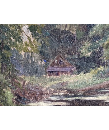 Henry CHARRY (1878-1962) paysage lacustre avec maison circa 1920 Faites des économies