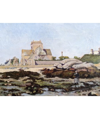 Paul BLANVILLAIN (1891-1965) marée basse à Barfleur (Normandie) 1965 une grave pollution 