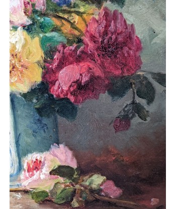 P.Valmon alias Henri Cauchois (1850-1911) bouquets de fleurs XIXe plus qu'un jeu 