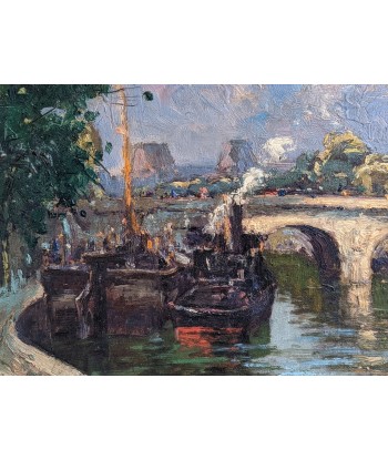 Alphonse MAZARD (1865-1939) bateaux sur sur la Seine circa 1900 les ctes