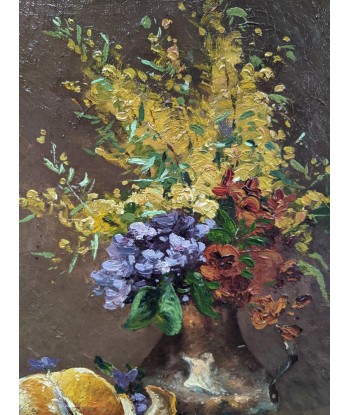 Alphonse MAZARD (1865-1939) Nature morte fleurs et orange vers 1900 Venez découvrir notre 