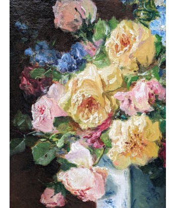 P.Valmon alias Henri Cauchois (1850-1911) bouquets de fleurs XIXe plus qu'un jeu 