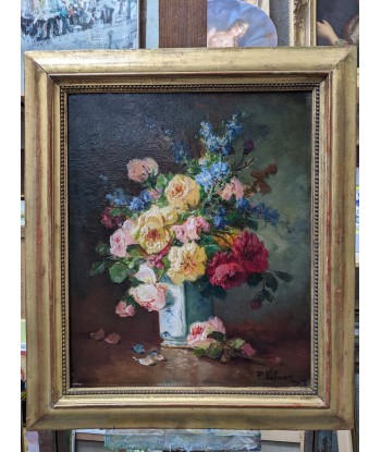 P.Valmon alias Henri Cauchois (1850-1911) bouquets de fleurs XIXe plus qu'un jeu 