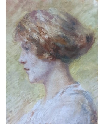 Ecole française portrait jeune femme profil Lily CHAPUIS 1915 meilleur choix