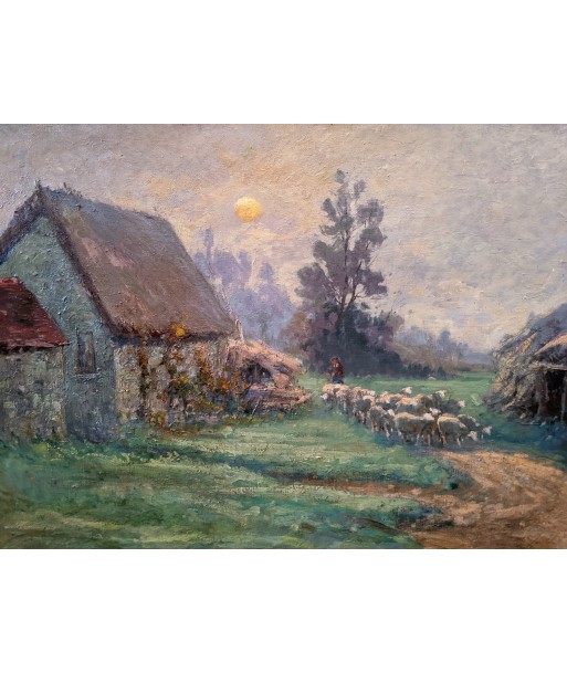 Ecole de Barbizon « Berger avec ses moutons » XIXe acheter