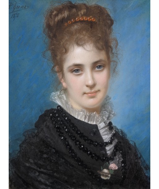 Pierre Adolphe HUAS (1838-1900) portrait d’une femme 1875 d'Europe débarque