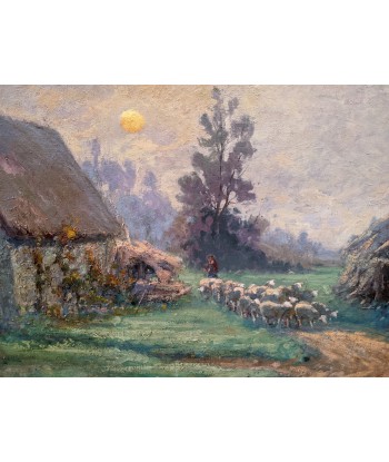 Ecole de Barbizon « Berger avec ses moutons » XIXe acheter