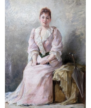 Ecole française « portrait jeune femme à l’éventail » 1892 est présent 