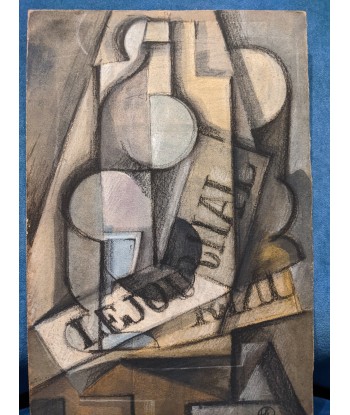 Albert COSTE (1895-1985) Composition cubiste circa 1950 en linge