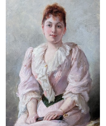 Ecole française « portrait jeune femme à l’éventail » 1892 est présent 