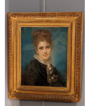 Pierre Adolphe HUAS (1838-1900) portrait d’une femme 1875 d'Europe débarque