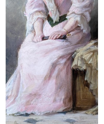 Ecole française « portrait jeune femme à l’éventail » 1892 est présent 