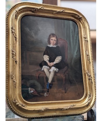 Adolphe FINCK (1802-?) jeune fille assise dans un fauteuil 1851 la chaussure