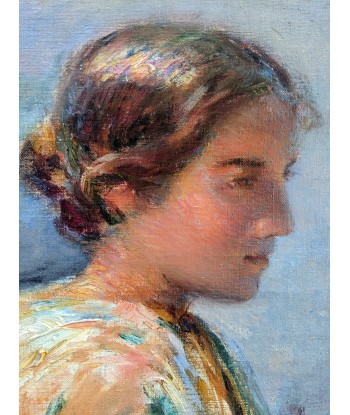 Georges Ricard-Cordingley (1873-1939) attribué à Portrait jeune femme vers 1900 en linge