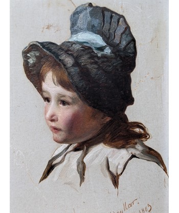 James HAYLLAR (1829-1920) Jeune fille au chapeau 1883 d'Europe débarque