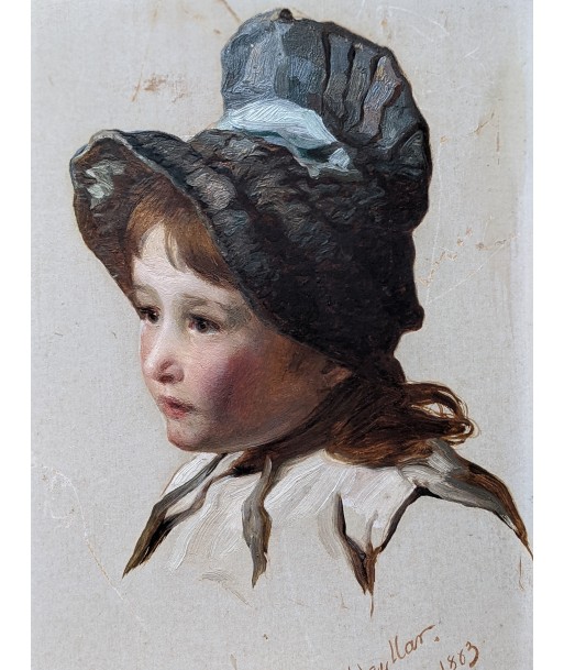 James HAYLLAR (1829-1920) Jeune fille au chapeau 1883 d'Europe débarque