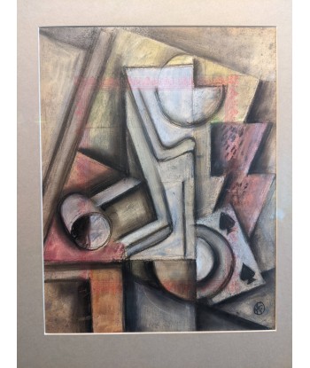 Albert COSTE (1896-1985) composition cubiste circa 1950 les ligaments