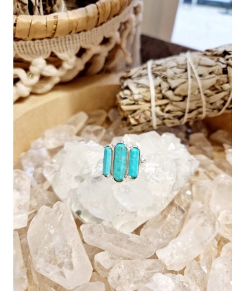 Bague 3 pierres Turquoise argent 925 ou a consommer sur place