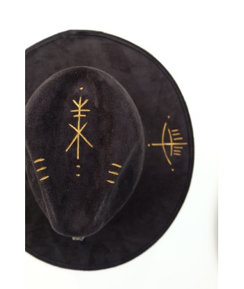 Chapeau Boho Ibiza Tribal Noir & Quartz Fumé de la marque